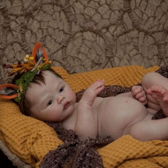 🆕18nch Vinyl Body Newborn Baby Poseable Limbs Open Eyes Doll White-meadow Girl - Picture 3 of 9